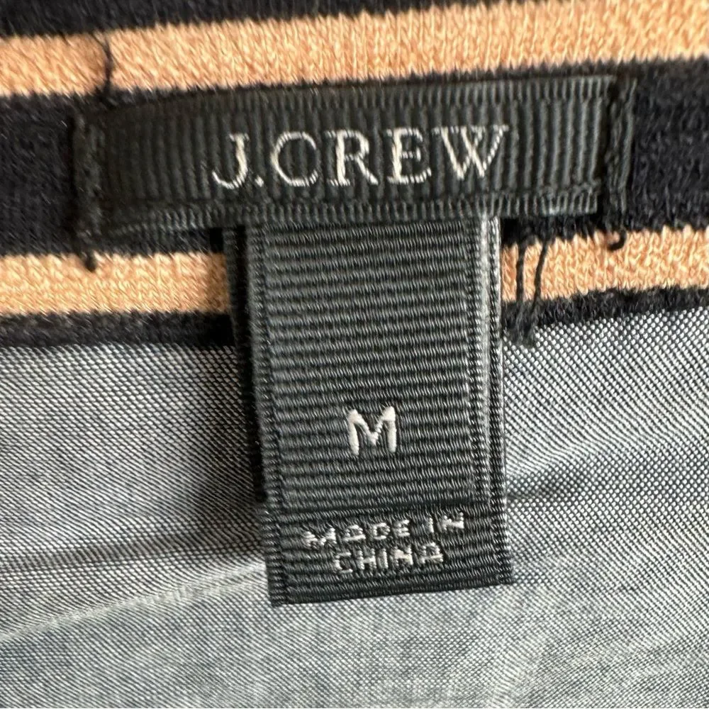 J.Crew Maritime nautical striped black and tan cotton blazer size medium